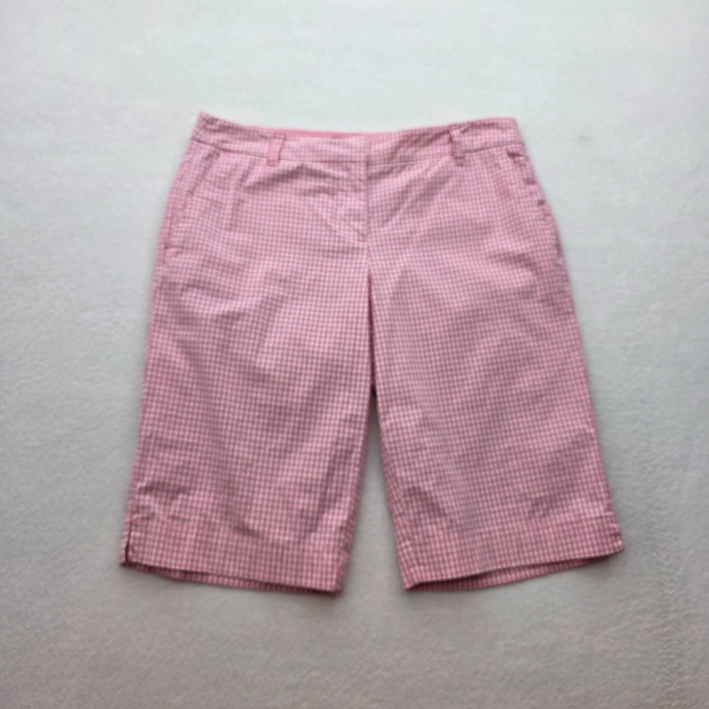 Manhattan‎ Chino Shorts Pink Gingham Womens 8 Golf Walking